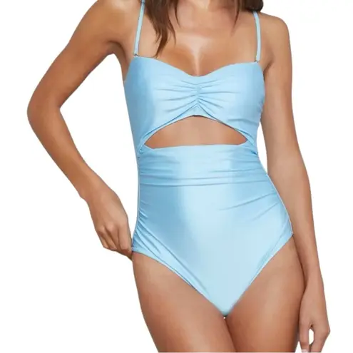 L'Agence L’Agence Lily Cut-Out One-Piece Swimsuit in Sky Blue Sz S
