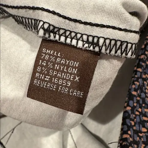 J. McLaughlin Stretchy Brown Black Blue Print Pants 8