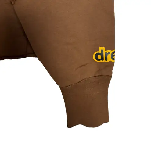 Drew House Mascot Deconstructed Brown Yellow Smiley Face Graphic Hoodie Small