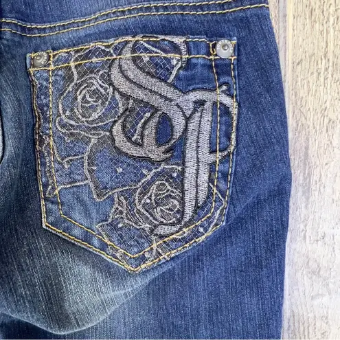 Southpole Jean Co. Size 0 Distressed & Decorated w/Beads & Studs & Glitt…