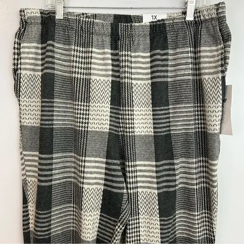 Lands' End NWT  High Rise Straight Leg Plaid Sport Knit Pants Size 1X 16-18