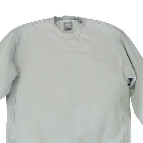 Aritzia TNA The Cozy Fleece Pullover Crew Neck Sweatshirt Boyfriend Women's XS Blue