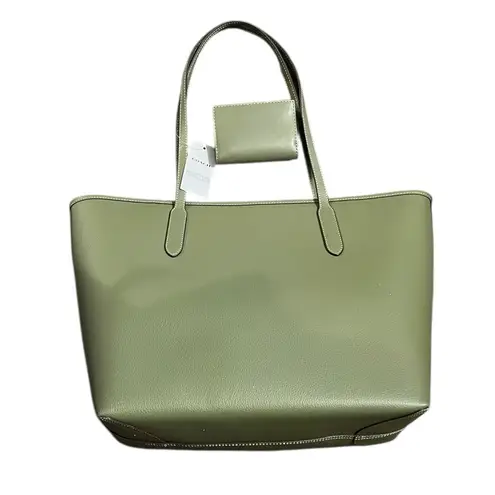 Coach  Military Green Leather City Tote with gun metal hardware & matching wallet