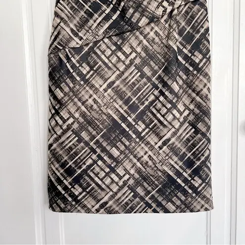 Lafayette 148 • Vania Sheath Dress color block black leather brown draped fitted