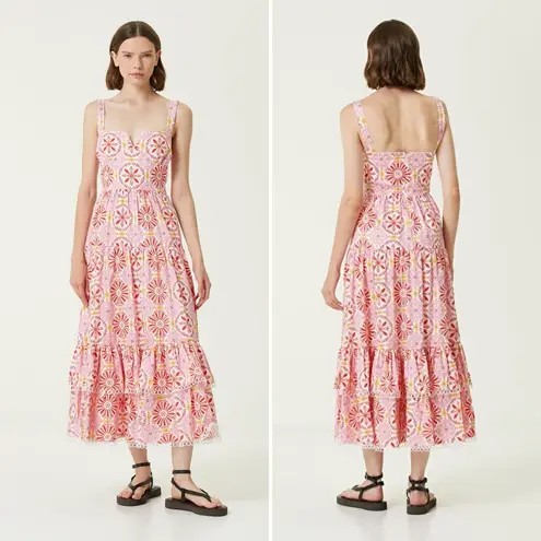 NWOT Borgo de Nor Clio Sweetheart Midi Dress in Palermo Pink Size 10 US (14 UK)