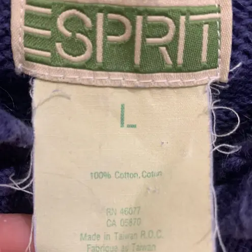 Esprit Vintage Cotton Knit Crop Purple Hooded Lg Sweater. 2828-A3 - Image 3