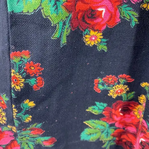 Vintage 1960s Fit N Flare A Line Dress Floral Print Sleeveless Womens XXS