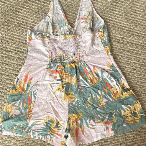 Sadie & Sage Tropical Pink and Green Jumpsuit Size L