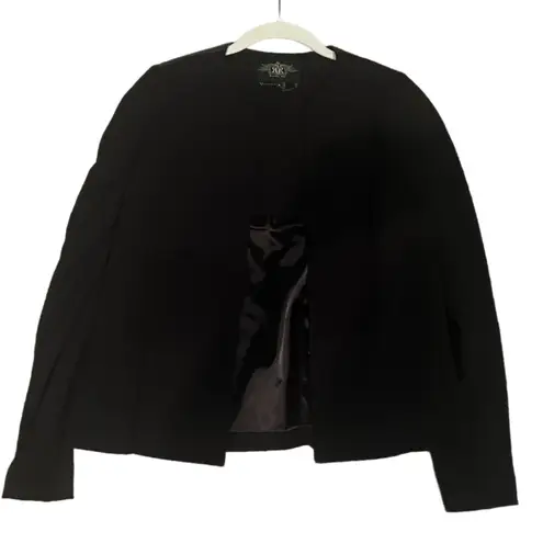 RACHEL Rachel Roy Elegant Black Blazer Leather Panel Luxury Designer Size 4