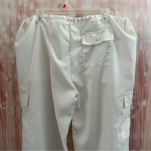 Cider  White Slim Fit Low Rise Parachute Pants