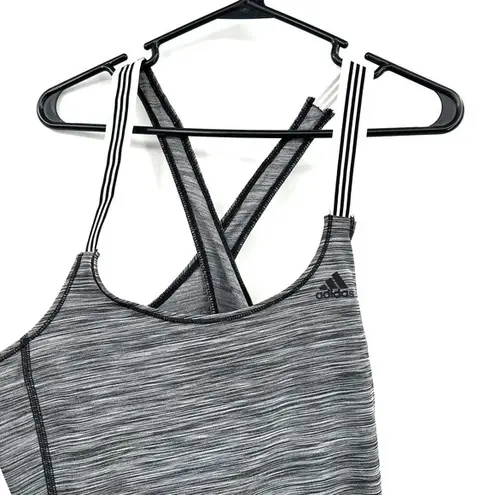 Adidas  Size Small‎ heathered gray tank top cross back with cut out climalite