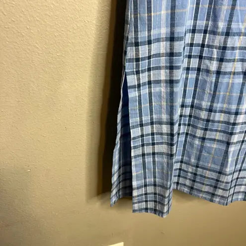 Velvet Heart Plaid Midi Dress Size S Cap Sleeve V-Neck Casual Lagenlook Pockets