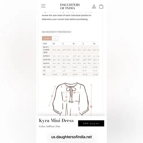 Daughters of India Kyra Mini Dress Balloon Sleeve in Saffron Floral Red Size XS