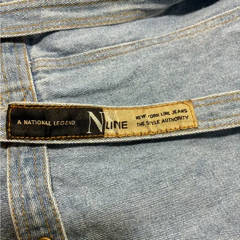 NEW YORK LINE Vintage 90s Denim Backpack Blue