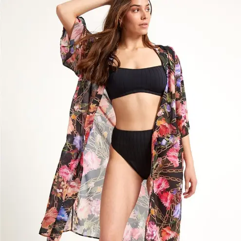✨Gottex FLORA ROW Kimono Robe✨ Black