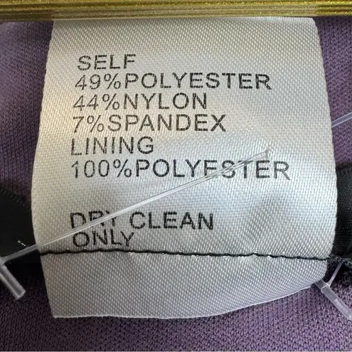 Tadashi Shoji Iridescent Satin Pleated Blouse 10 Purple Flower Cap Sleeve Whimsi