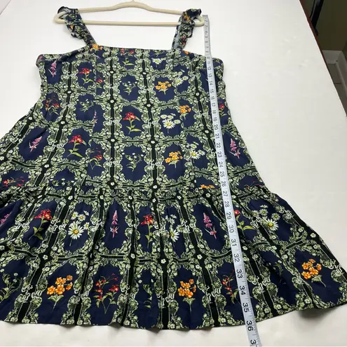 Agua Bendita x Target Dress Womens Size XL Blue Dainty Mini Floral Tile Print