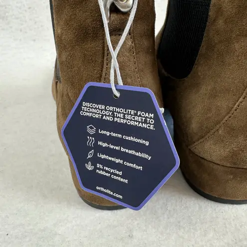 New Aerosol Studio Brown Suede Square Toe Chelsea Ankle Boots Womens 8M Fall Size 8