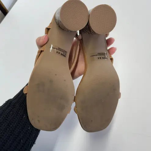 Dolce Vita Heels Womens 9.5 Brown Tan Myla Snakeskin Slip On Sandals