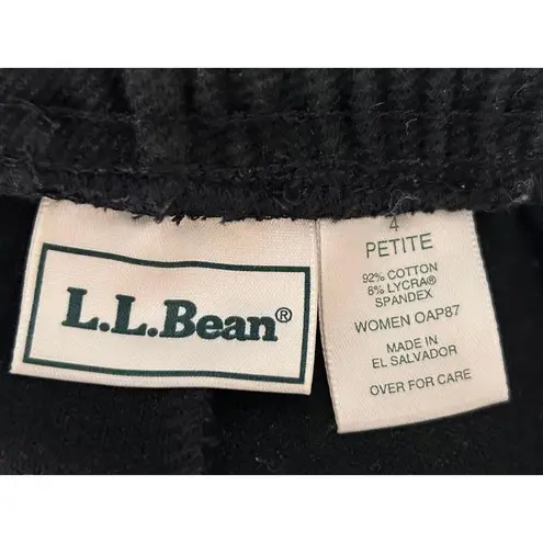 L.L. Bean Vintage Womens Black Stirrup Leggings Size P4 Retro 80s