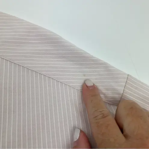 Max Mara Light Pink Edmea Button Down Blouse Medium Striped Mandarin Collar NEW