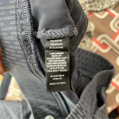 Betabrand Beta Brand Petite XS Blue Geometric Printed Stretch Pull On Straight Leg Pants