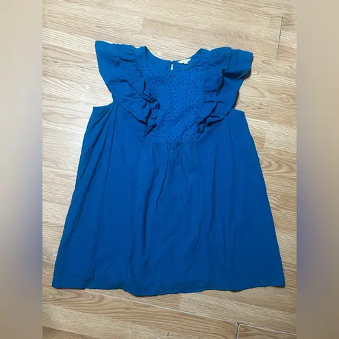 Terra & Sky DarkTeal Blue Ruffle Sleeve Mini Dress NWOT WOMENS 2x