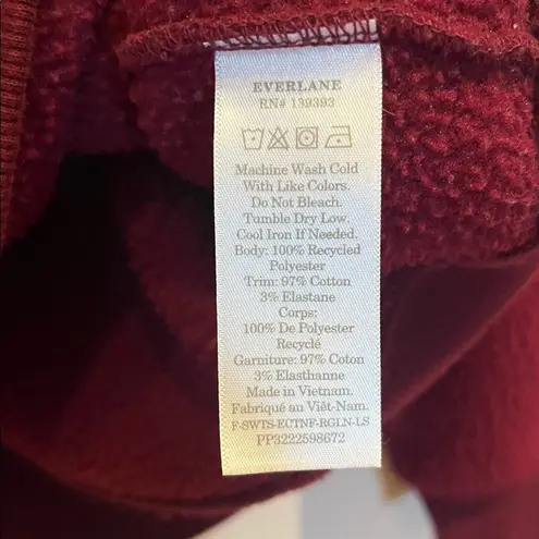 Everlane  Women’s Sherpa Sweatshirt Size XL Burgundy Maroon