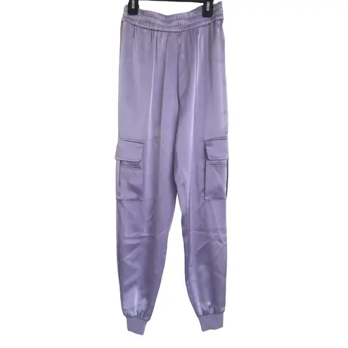 Alice + Olivia  Stylish Lavender Purple Cargo Jogger Pants Chic XS Revolve Chic