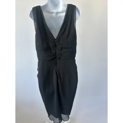 Badgley Mischka Sz: 12 Black Sleeveless Sheath Cocktail Sexy Party (b13)
