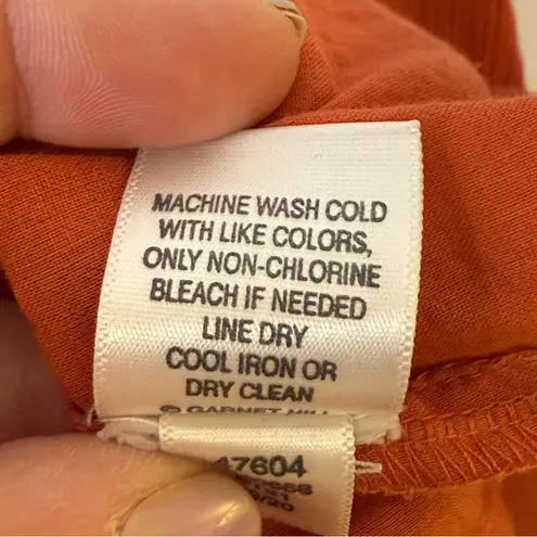 Garnet Hill Rust Orange Lace Shoulder Poet Blouse Size 2 Boho Bohemian Peasant