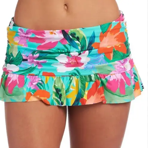 La Blanca Tropical Floral Swimsuit Ruffle Skirted Bottom Size Plus18 W