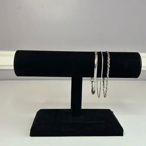 3 Vintage chain bracelets herringbone, box chain and braided 2 are 925 sterling Silver