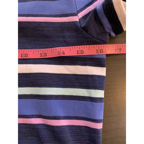 Talbots T By  XS‎ Blue Stripe Ruched Drawstring Open Back T Shirt Dress Preppy - Image 9