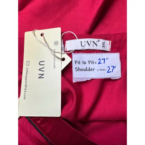 UVN Womens 3XL Pajama Set Red Black Trim Short Sleeve Top Shorts Sleepwear Size undefined