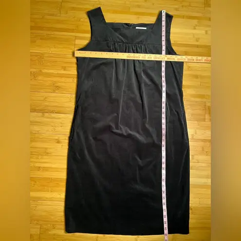 Spiegel Women Sleeveless Little Black Square Neck Corduroy Dress W/Pockets|Sz:14