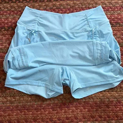 Antigua BABY BLUE RUCHED FRONT GOLF TENNIS PICKLEBALL SKORT SKIRT