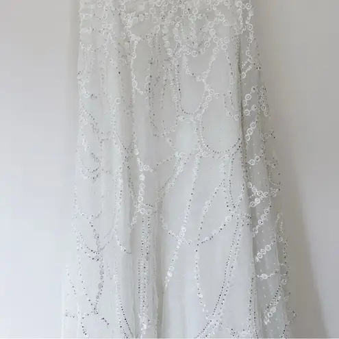 Mac Duggal Sheer Hand Embellished Tulle Overlay One Shoulder A Line 20389 Dress