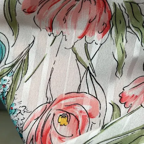 Vintage Floral tie front sheer blouses size 14 White