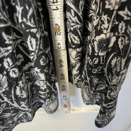 Celina moon square neck black & white floral flowy midi cottagecore dress Size L