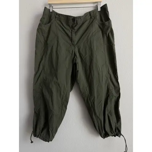 Ulla Popken Damen Crop Pants Women's 20 Olive High Rise Stretch Casual Outdoors Green Size undefined