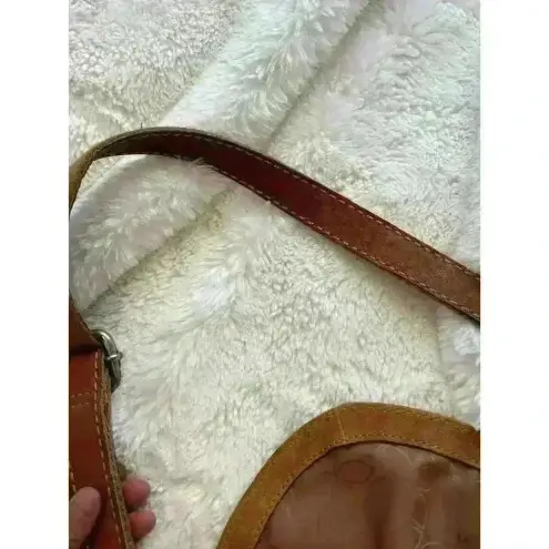 Fossil  Vintage Brown Leather Zipper‎ Crossbody Bag