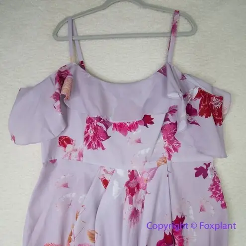 City Chic New! Sakura love maxi floral dress lilac/pink/magenta, size 18