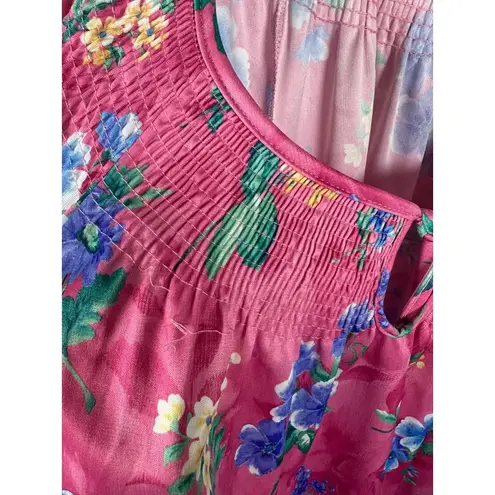 Vintage Granada 3X Womens Top MuuMuu Shirt Peasant Floral Short Sleeve Hawaiian