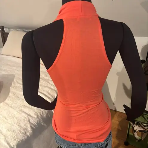 Vintage Y2K 2000s Deadstock Coral Italian Halter top Orange