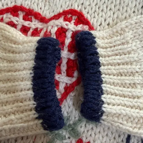 VTG 80s Allison Smith Heart Knit Sweater | L Ramie Blend Made in Korea Red Size L