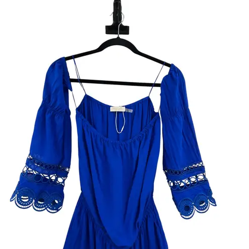 Ramy Brook Ramy Brook Markos Romper Cotton Swim Cover-Up Cobalt Royal Blue Size XS