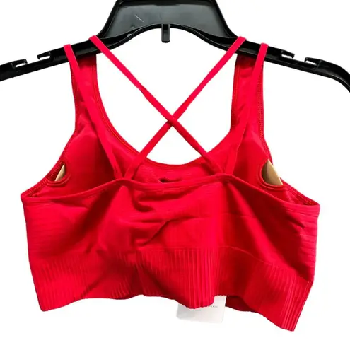 women's best  Sports Bra Small Red Shape Enhancing Power Seamless Cross Back NEW