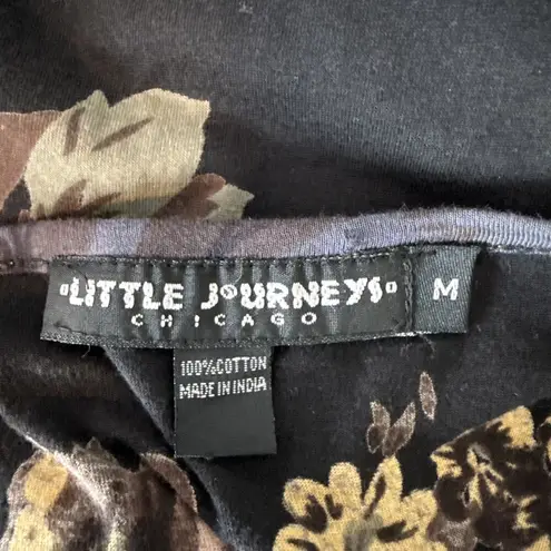 Little Journeys Chicago Womens Luna Top Shirt Size M Boho Floral Jersey Cotton Size M