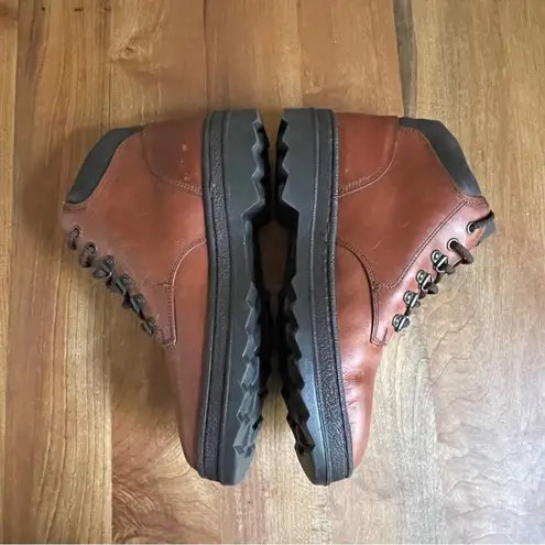 st. john's bay Vintage UNWORN St. John’s Bay Brown Leather Women’s Hiking Boots Made In Italy 8